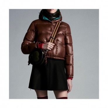 Moncler   Womens Patch Logo Modern Duck Down Short Padding Brown - 몽클레어 2021 여성 패치 로고 모던 덕다운 숏패딩 Moc02237x Size(0 