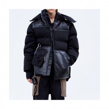 ADER  Unisex Patch Logo Modern Down Padding Black - 아더 2021 남/녀 패치 로고 모던 다운 패딩 Ade0091x Size(A1 