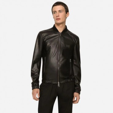 돌체앤가바나 남성 가죽 자켓 - Dolce&Gabbana Mens Black Jackets 
