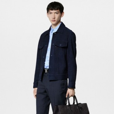 루이비통 남성 가죽 자켓 - Louis vuitton Mens Blue Jackets 