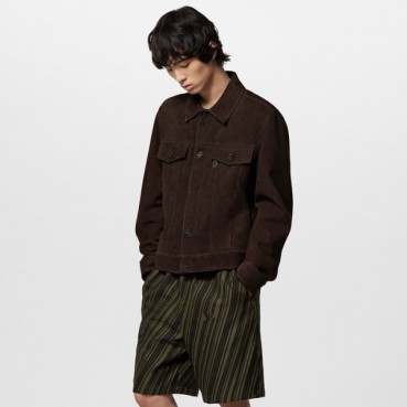 루이비통 남성 가죽 자켓 - Louis vuitton Mens Brown Jackets 