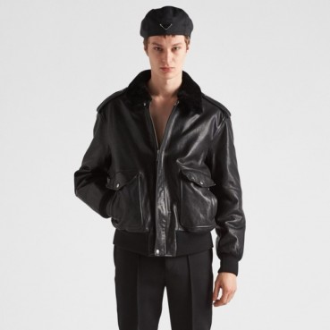 프라다 남성 블랙 가죽 자켓 - Prada Mens Black Jackets 