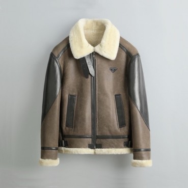 프라다 남성 브라운 가죽 자켓 - Prada Mens Brown Jackets 