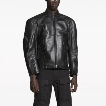 발렌시아가 남성 블랙 가죽 자켓 - Balenciaga Mens Black Jackets 