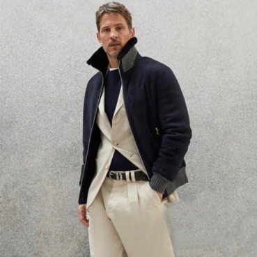 브루넬로쿠치넬리 남성 가죽 자켓 - Brunello Cucinelli Mens Navy Jackets 