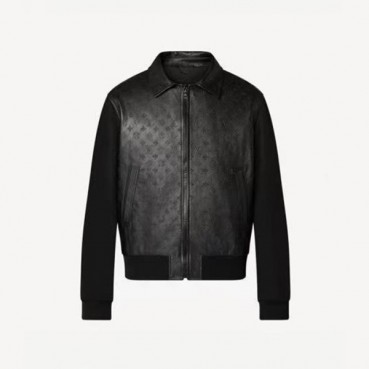 루이비통 남성 블랙 가죽 자켓 - Louis vuitton Mens Black Jackets 