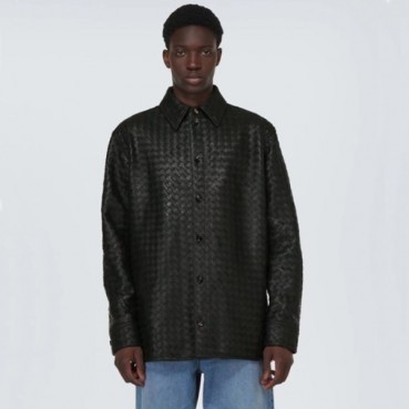 보테가베네타 남성 블랙 가죽 자켓 - Bottega Veneta Mens Black Jackets 