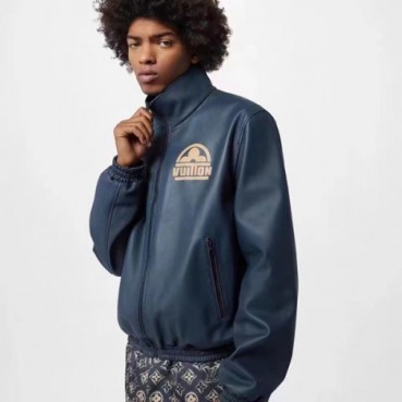 루이비통 남성 블루 가죽자켓 - Louis vuitton Mens Blue Jackets 