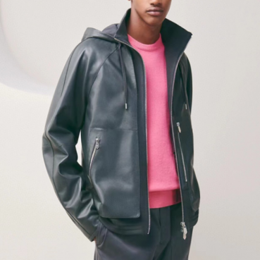 에르메스 남성 블랙 가죽 자켓 - Hermes Mens Black Jackets 