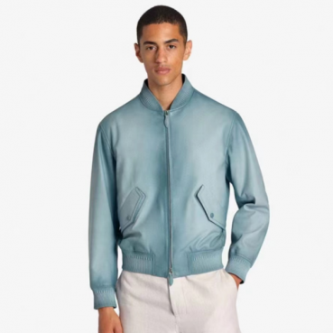 벨루티 남성 블루 가죽 자켓 - Berluti Mens Blue Jackets 