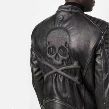 필립플레인 남성 블랙 가죽 자켓 - Philipp Plein Mens Black Jackets 