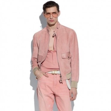 톰포드 남성 핑크 가죽 자켓 - Tomford Mens Pink Jackets 