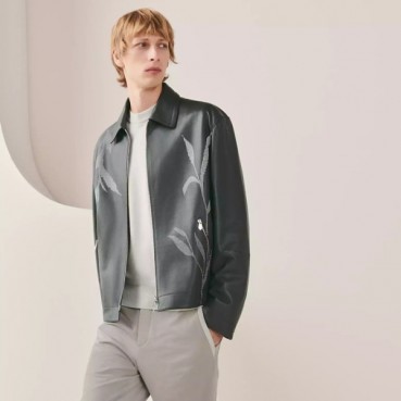 에르메스 남성 블랙 가죽 자켓 - Hermes Mens Black Jackets 