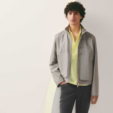 에르메스 남성 그레이 가죽 자켓 - Hermes Mens Gray Jackets 