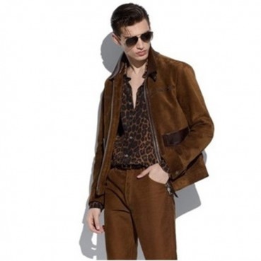 톰포드 남성 브라운 가죽 자켓 - Tomford Mens Brown Jackets 