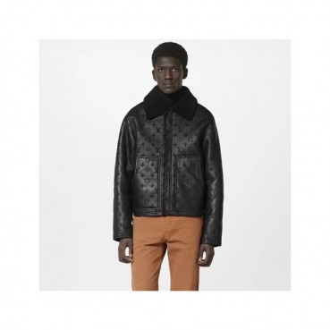 루이비통 남성 블랙 가죽 자켓 - Louis vuitton Mens Black Jackets 