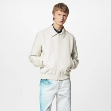 루이비통 남성 화이트 가죽 자켓 - Louis vuitton Mens White Jackets 