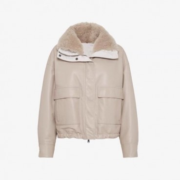 브루넬로쿠치넬리 여성 베이지 가죽 자켓 - Brunello Cucinelli Womens Beige Jackets 