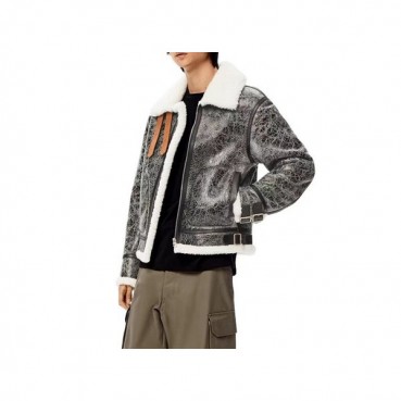 로에베 남성 그레이 가죽 자켓 - Loewe Mens Gray Jackets 