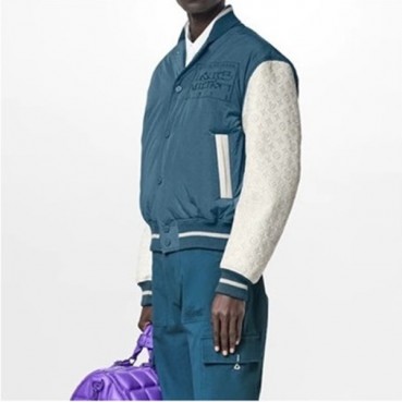 루이비통 남성 블루 가죽 자켓 - Louis vuitton Mens Blue Jackets 