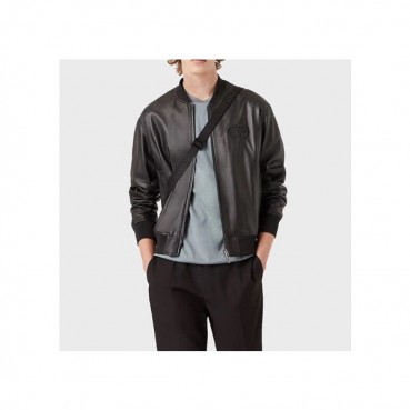 알마니 남성 블랙 가죽 자켓 - Armani Mens Black Jackets 