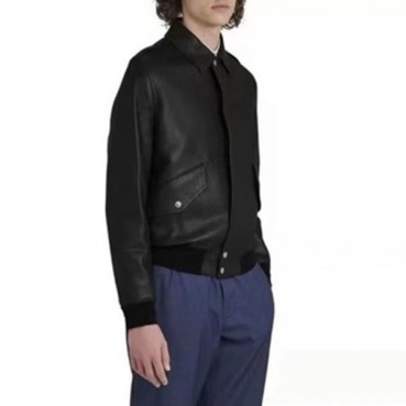 루이비통 남성 블랙 가죽 자켓 - Louis vuitton Mens Black Jackets 