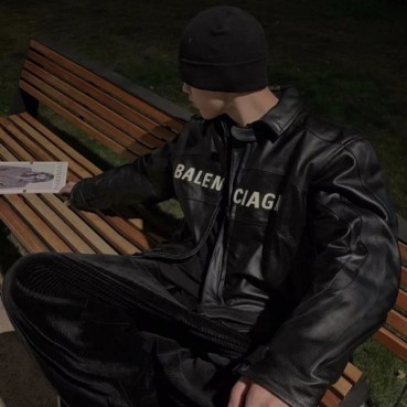 발렌시아가 남성 블랙 가죽 자켓 - Balenciaga Mens Black Jackets 