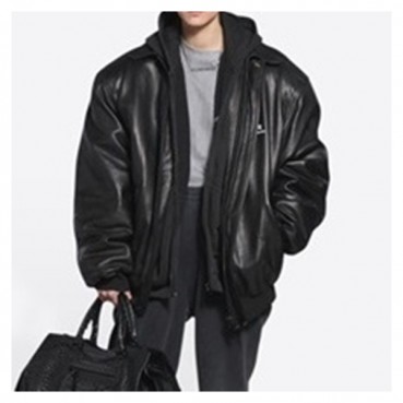 발렌시아가 남성 블랙 가죽 자켓 - Balenciaga Mens Black Jackets 