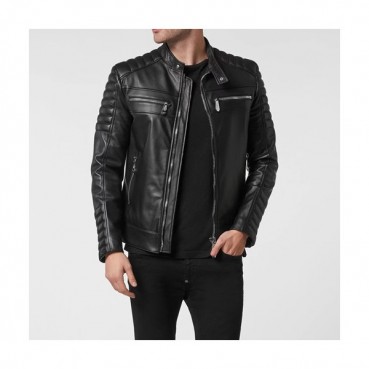 필립플레인 남성 블랙 가죽 자켓 - Philipp Plein Mens Black Jackets 