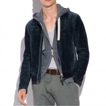 톰포드 남성 블루 가죽 자켓 - Mens Blue Jackets 