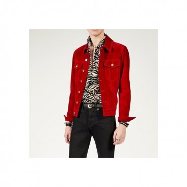 입생로랑 남성 레드 가죽 자켓 - Mens Red Jackets 