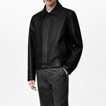 루이비통 남성 블랙 가죽 자켓 - Mens Black Jackets 