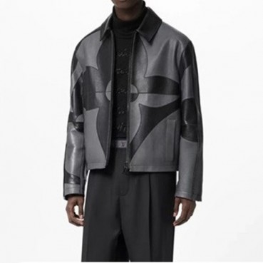 루이비통 남성 블랙 가죽 자켓 - Louis vuitton Mens Black Jackets 