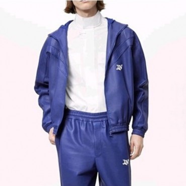 루이비통 남성 블루 가죽 자켓 - Louis vuitton Mens Blue Jackets 