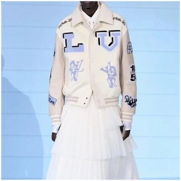 루이비통 남성 화이트 가죽 자켓 - Louis vuitton Mens White Jackets 