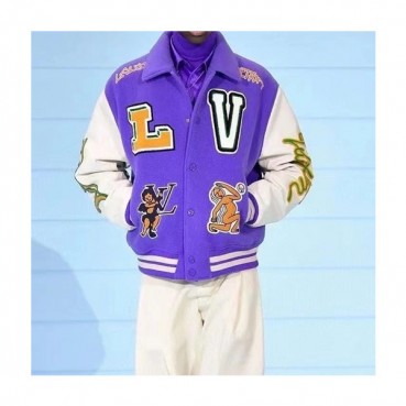 루이비통 남성 퍼플 가죽 자켓 - Mens Purple Jackets 