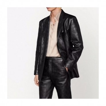 구찌 남성 블랙 가죽 자켓 - Mens Black Jackets 