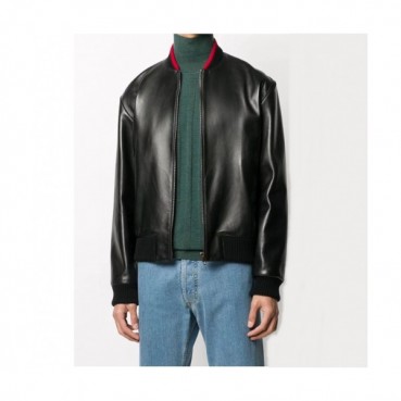 Gucci  Mens Classic Leather Jackets Black - 구찌 2021 남성 클래식 캐쥬얼 가죽 자켓 Guc04513x Size(1 