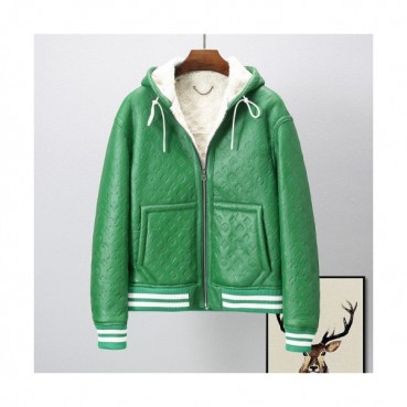 Louis vuitton  Mens Logo Leather Jackets Green - 루이비통 2021 남성 로고 가죽 자켓 Lou03816x Size(m 
