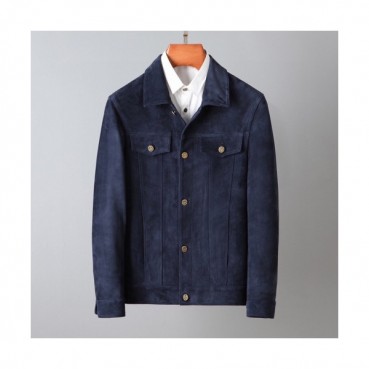 Louis vuitton  Mens Logo Leather Jackets Navy - 루이비통 2021 남성 로고 가죽 자켓 Lou03796x Size(m 