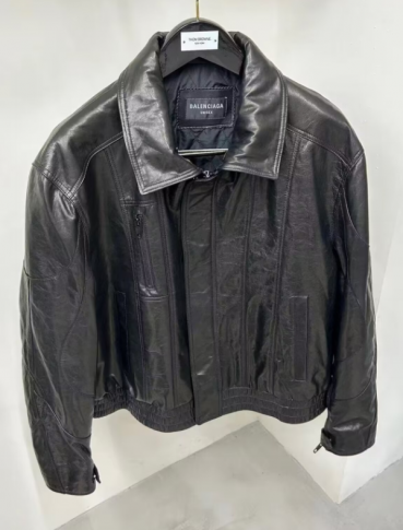 Balenciaga  Mens Casual Leather Jackets Black - 발렌시아가 2022 남성 캐쥬얼 가죽 자켓 Bal0130x Size(S 
