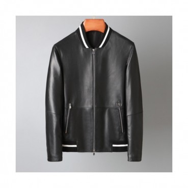 Hermes  Mens Leather Jacket Black - 에르메스 남성 가죽 자켓 