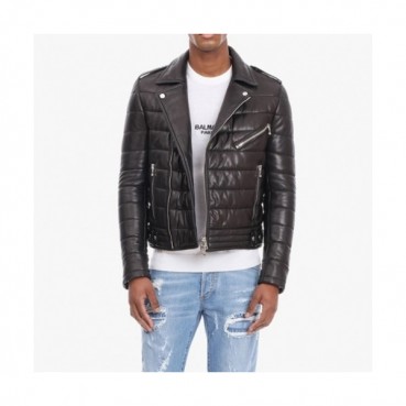 Balmain  Mens Casual Logo Leather Jackets Black - 발망 2021 남성 캐쥬얼 로고 가죽 자켓 Balm0150x Size(m 