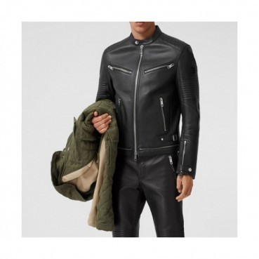 Burberry  Mens Casual Leather Jackets Black - 버버리 2021 남성 캐쥬얼 가죽 자켓 Bur04228x Size(m 
