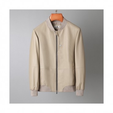 Hermes  Mens Leather Jacket Beige - 에르메스 남성 가죽 자켓 
