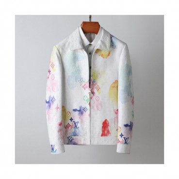 Louis vuitton  Mens Logo Leather Jackets White - 루이비통 2021 남성 로고 가죽 자켓 Lou03775x Size(m 