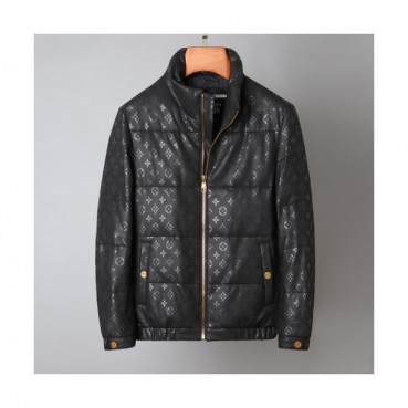 Louis vuitton  Mens Logo Leather Jackets Black - 루이비통 2021 남성 로고 가죽 자켓 Lou03774x Size(m 
