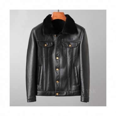 Louis vuitton  Mens Logo Leather Jackets Black - 루이비통 2021 남성 로고 가죽 자켓 Lou03772x Size(m 