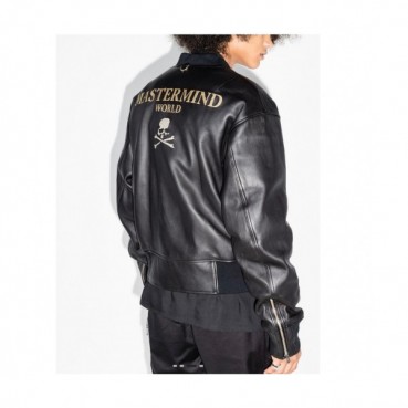Mastermind Japan Mens Skull Leather Jackets Black - 마스터마인드 재팬 2021 남성 스컬 가죽 자켓 Mas126x