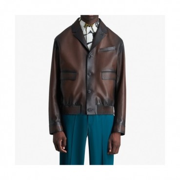 Berluti  Mens Casual Leather Jackets Brown - 벨루티 2021 남성 캐쥬얼 가죽 자켓 Ber0052x Size(m 